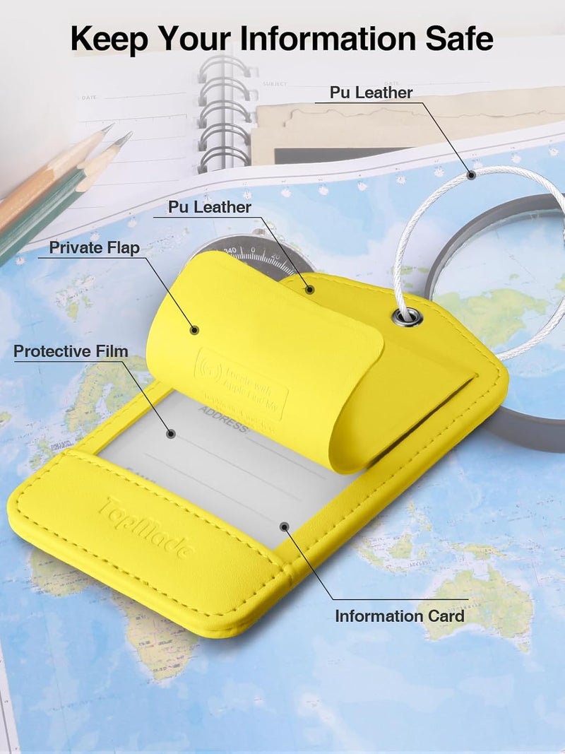 TopMade Smart Luggage Tag with Find My, Premium Leather Luggage Tags for Suitcase, Travel Bags, Backpacks, Anti-Lost Suitcase Tag Tracker for Travel with Privacy Name Card, Rechargeable - Image 5